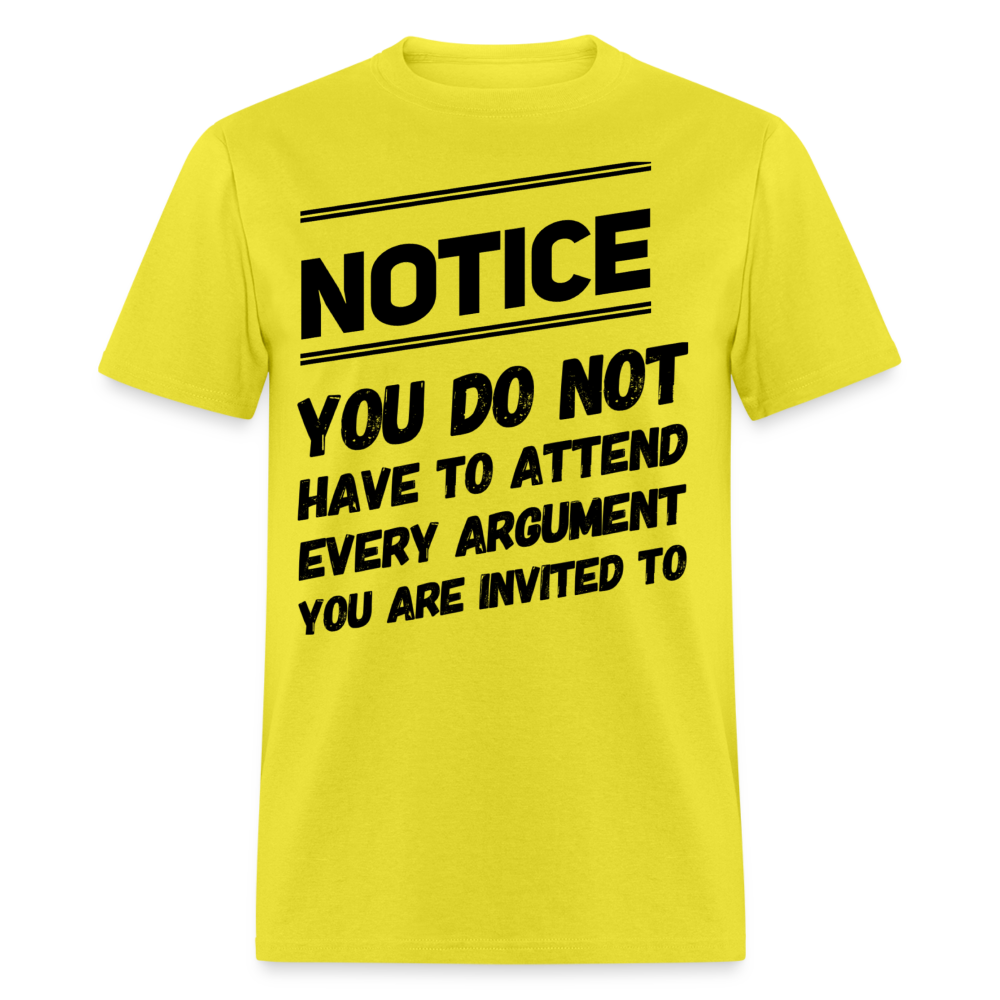 Argument Attendance - yellow