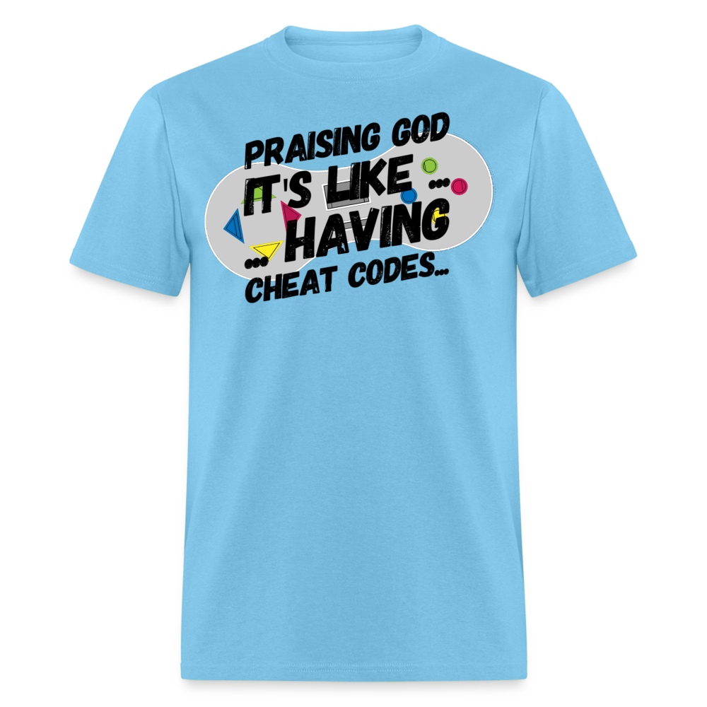 Cheat Codes T-Shirt - aquatic blue