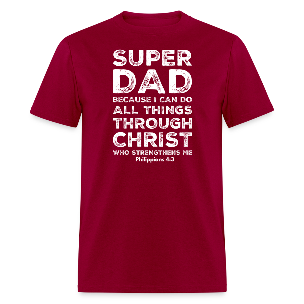Super Dad Reversed T-Shirt - dark red